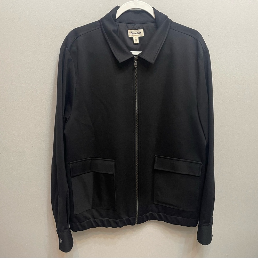 NWOT Open Edit Classic Black Zip Up Jacket